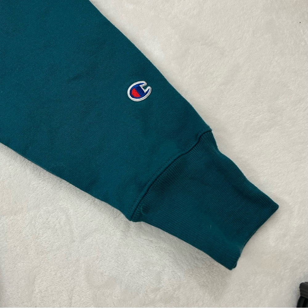 Champion Life Reverse Weave Teal Heavyweight Pullover Hoodie Sweatshirt Men’s L - Picture 3 of 12